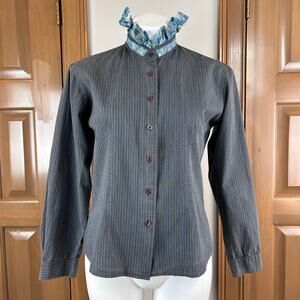 Anne White textile harvest Upcycled button down blouse size small NWT